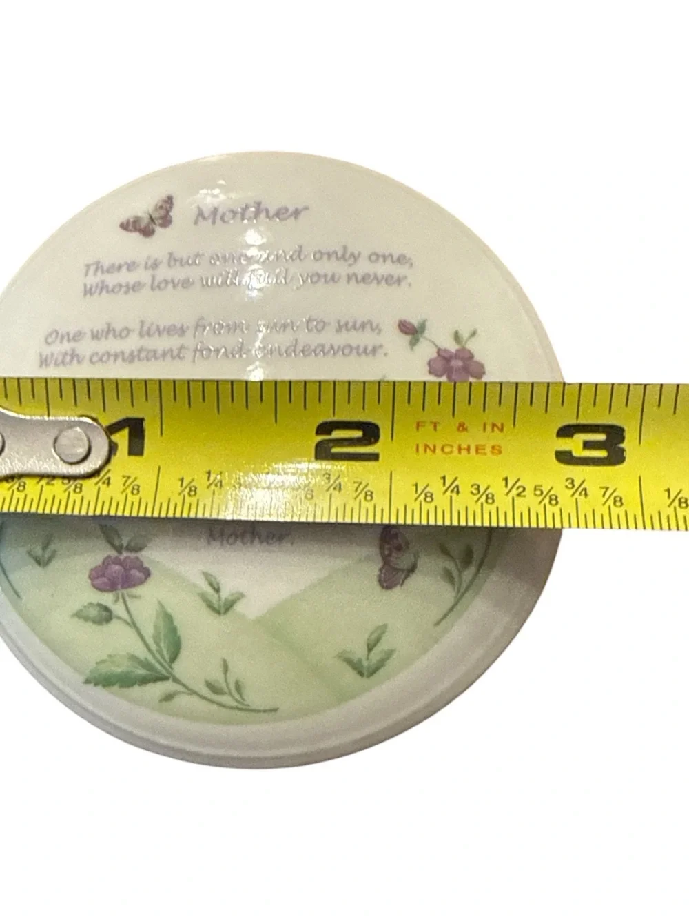 Belleek Ireland Mother Poem Trinket Box Floral Butterfly Shamrock Porcelain